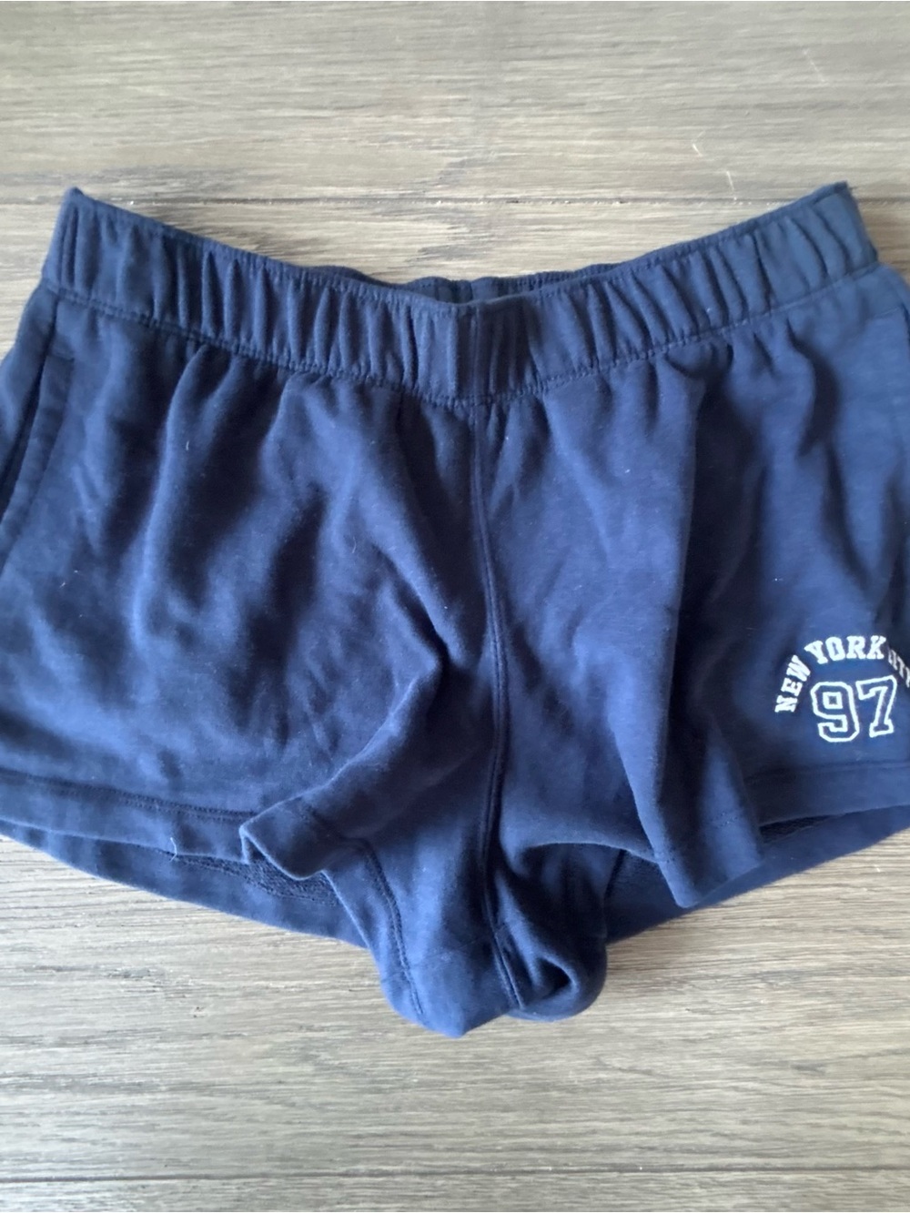 HOLLISTER Navy Women's Athletic Shorts with '97 Graphic